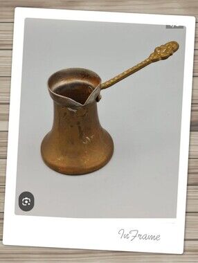 Turkish 1960s Brass Turkish Coffee Pot with Ornate Handle